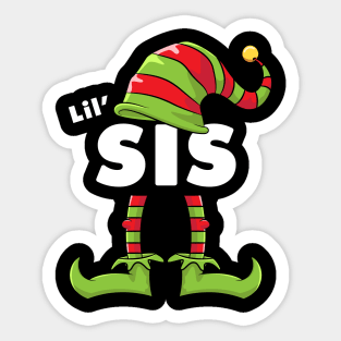 Lil' Sis Elf Funny Matching Christmas Costume Family Sticker